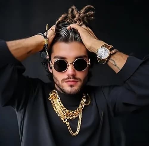 FEISEDY Retro Gothic Steampunk Sunglasses Round Metal Frame Punk Circle Inspired Shade Men B1857 thumbnail 3