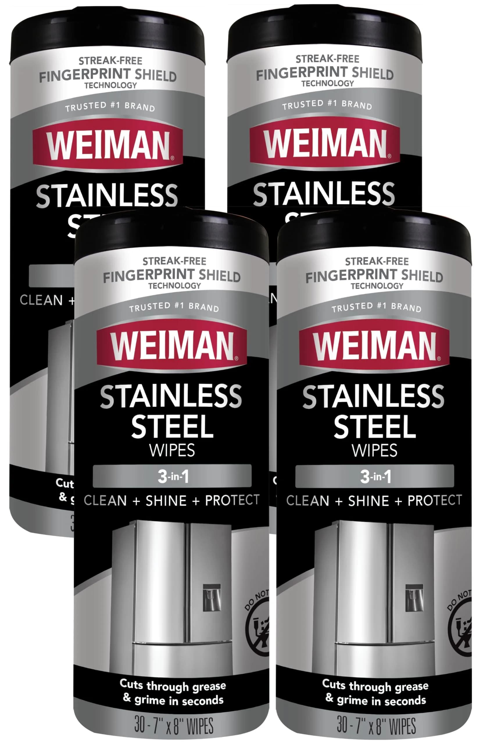 Weiman Stainless Steel Cleaner & Polish Kit 30 Count (156 g) | Restores Shine & Protects Appliances — White