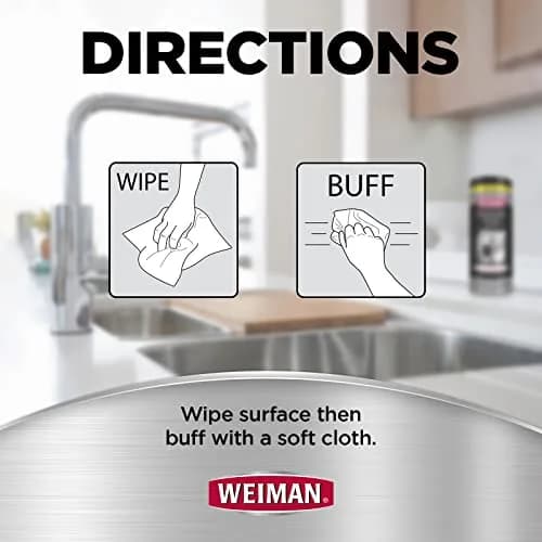 Weiman Stainless Steel Cleaner Wipes (120 Count) | pH Neutral Formula for Appliances thumbnail 4