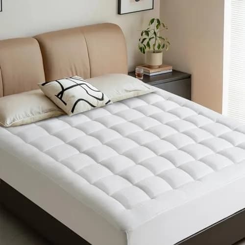 LEISURE TOWN Cotton California King Mattress Pad Fitted Quilted Mattress Cover 72"x84" (21" Deep Pocket) | Breathable Soft Comfort thumbnail 6