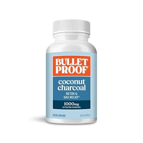 Bulletproof Coconut Charcoal Detox and Gas Relief Capsules, 90 Count | Supports Digestive Health & Toxin Removal thumbnail 1