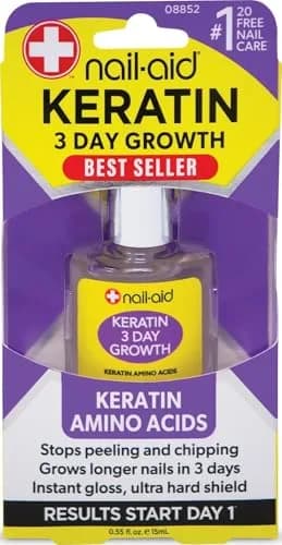 Nail-Aid Keratin 3 Day Growth Nail Strengthener 16ml (0.55 Fl Oz) | Strengthens Weak Nails thumbnail 1