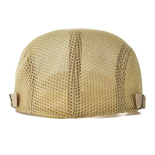VOBOOM Men's Breathable Mesh Summer Hat Adjustable Newsboy Beret Ivy Cabbie Flat Cap Khaki thumbnail 4