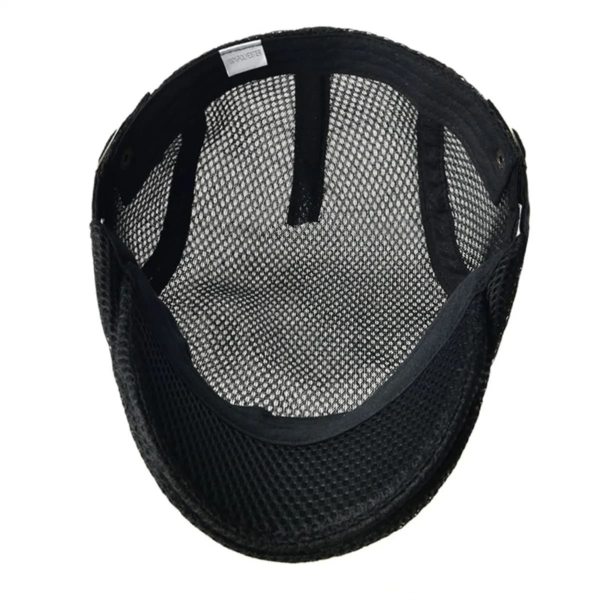 VOBOOM Men Breathable Mesh Summer Hat Adjustable Newsboy Beret Ivy Cabbie Flat Cap (Black) thumbnail 7