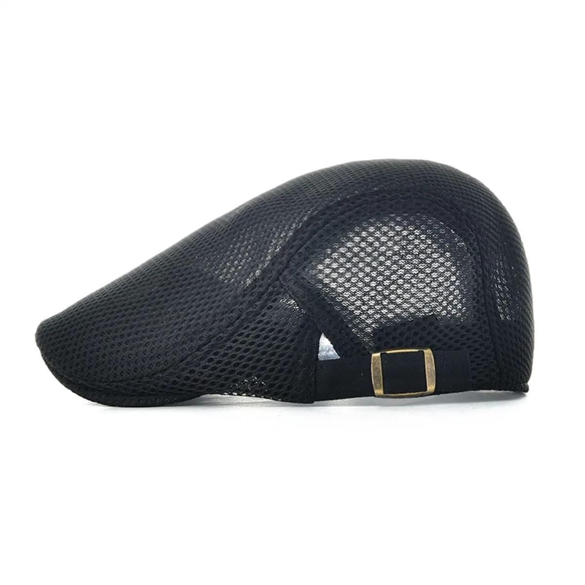 VOBOOM Men Breathable Mesh Summer Hat Adjustable Newsboy Beret Ivy Cabbie Flat Cap (Black) thumbnail 2