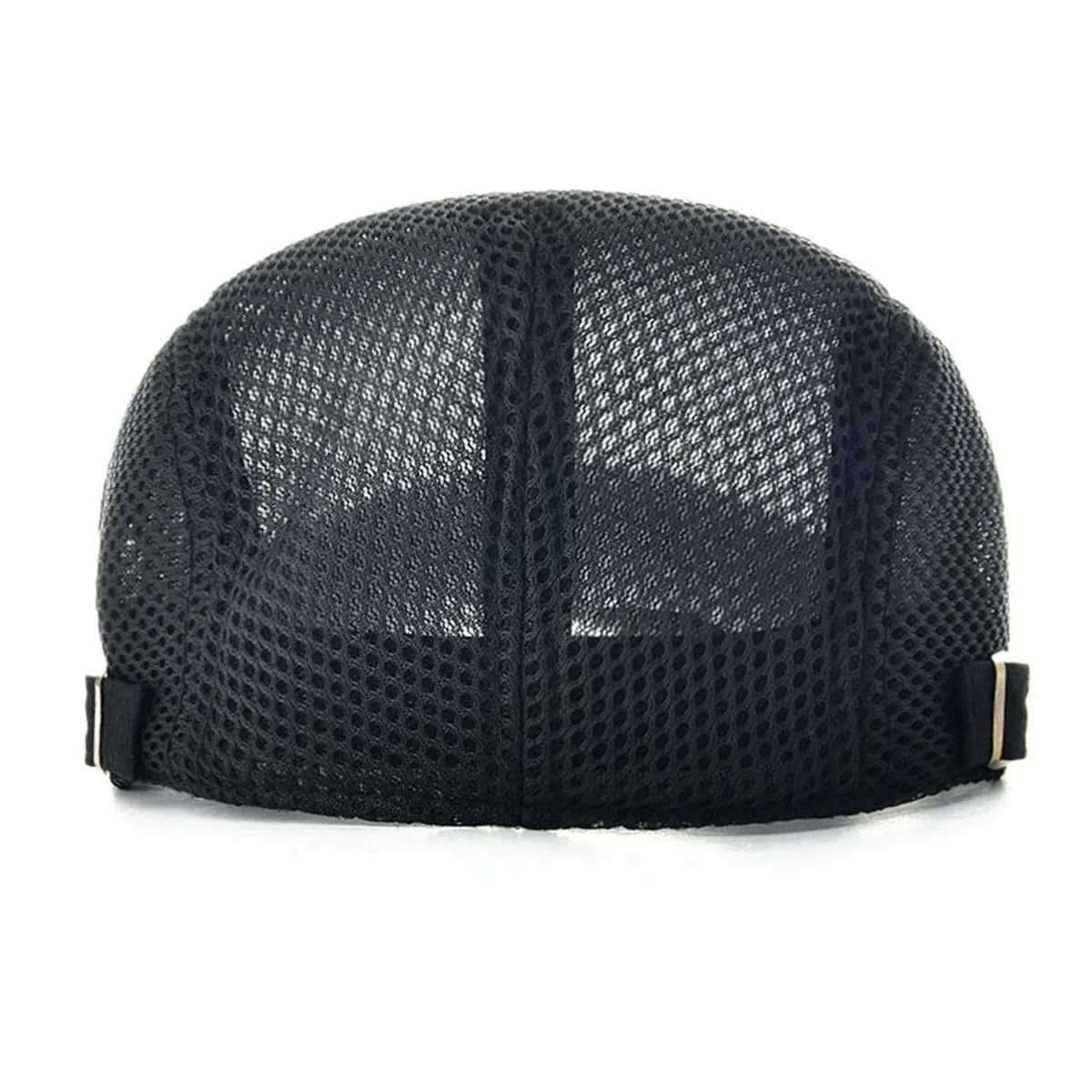 VOBOOM Men Breathable Mesh Summer Hat Adjustable Newsboy Beret Ivy Cabbie Flat Cap (Black) thumbnail 3