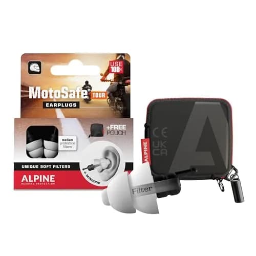 Alpine Hearing Protection MotoSafe Tour Reusable Ear Plugs | 17 dB SNR Noise Reduction for Motorcycling thumbnail 1