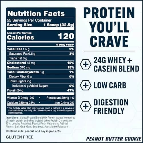 PEScience Select Protein Powder, Peanut Butter Cookie, 55 Servings | High-Quality Milk & Whey Blend for Muscle & Weight Goals thumbnail 5
