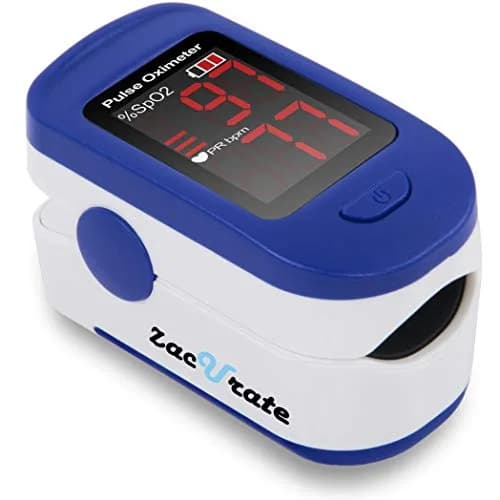 Zacurate 500BL Fingertip Pulse Oximeter Blood Oxygen Saturation Monitor with Batteries Included (Navy Blue) | for Sports & Aviation Use thumbnail 1
