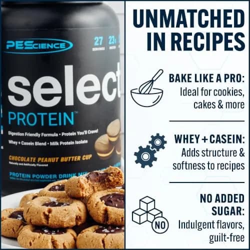 PEScience Select Protein Powder, Peanut Butter Cookie, 27 Servings | High-Quality Whey & Casein Blend for Muscle & Weight Goals thumbnail 4