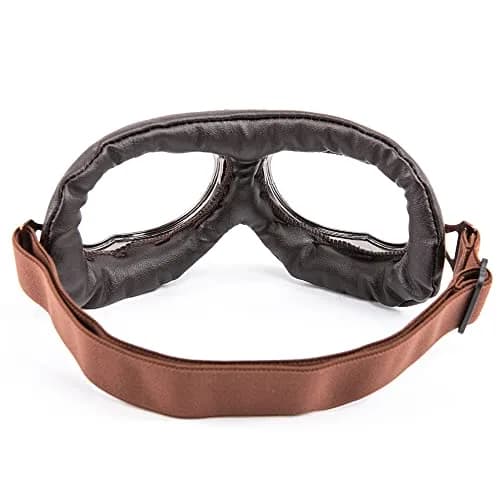 evomosa Vintage Pilot Style Motorcycle Goggles | 18.29 cm (7.1 in) Width, 7.9 cm (3.1 in) Height thumbnail 9