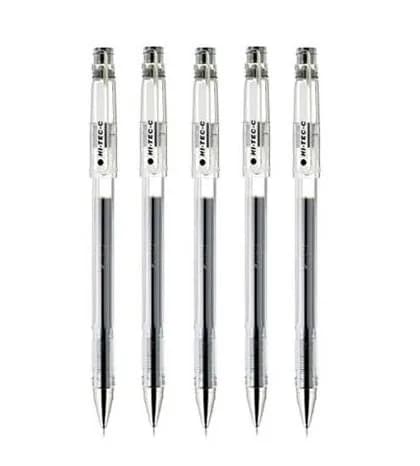 PILOT Hi-Tec-C 04 Gel Ink Pen Ultra Fine Point 0.4mm Black Ink Value Set of 5 | Smooth Ink Flow - main product image