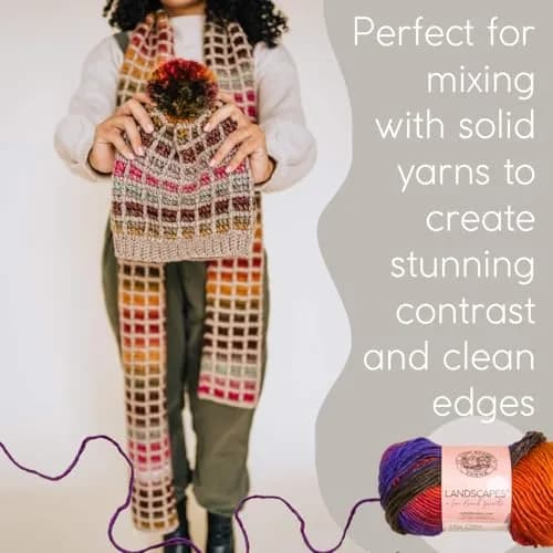 Lion Brand Yarn Landscapes Multicolor Yarn 100g | Self-Striping Gradient for Knitting & Crochet thumbnail 5