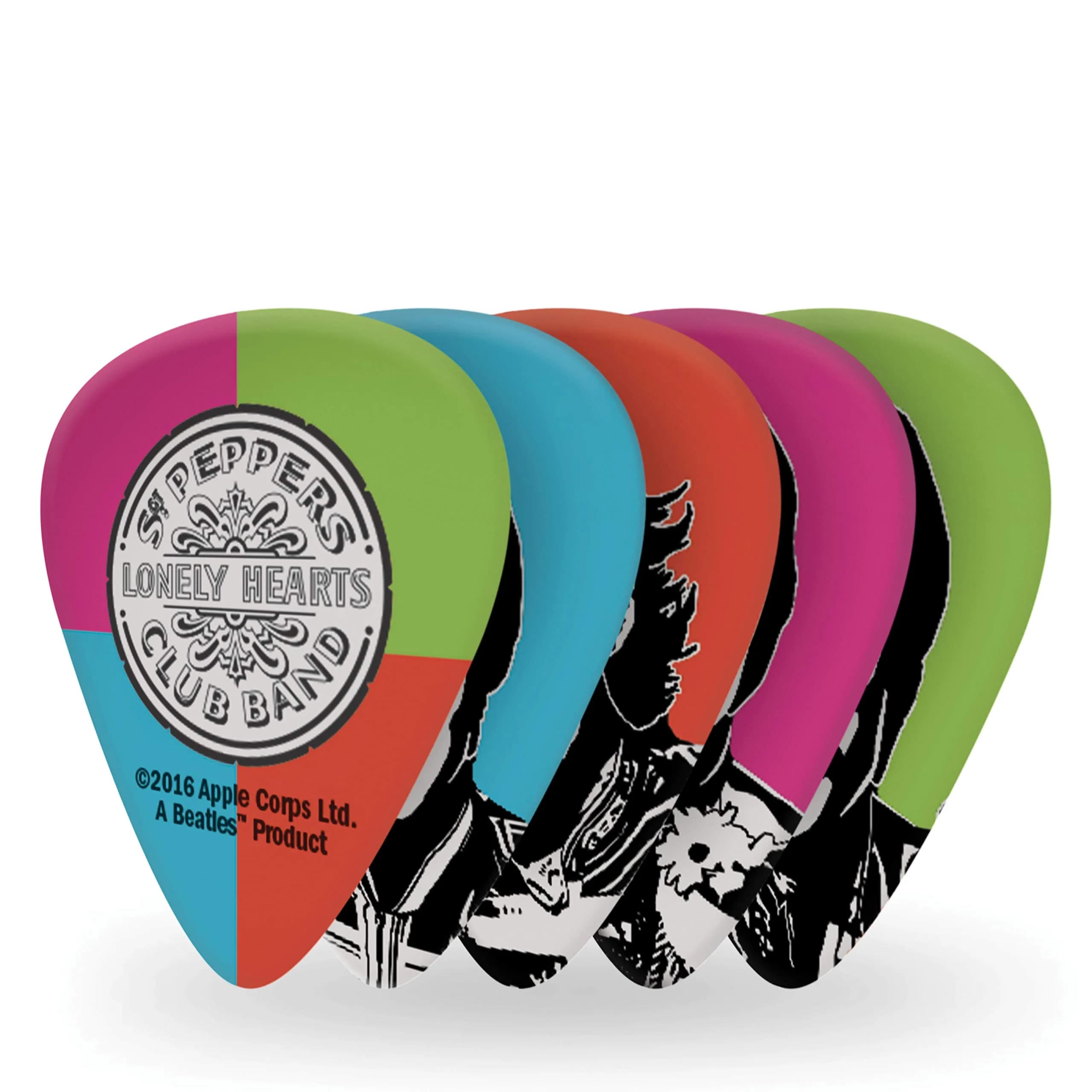 D'Addario Beatles Sgt. Pepper 50th Heavy Guitar Picks Tin | 10 Pack, Celluloid — Heavy