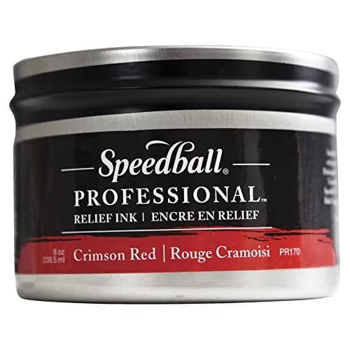 Speedball Relief Ink Crimson Red 8 fl oz | Oil-Based, Water-Miscible, Professional Grade thumbnail 1