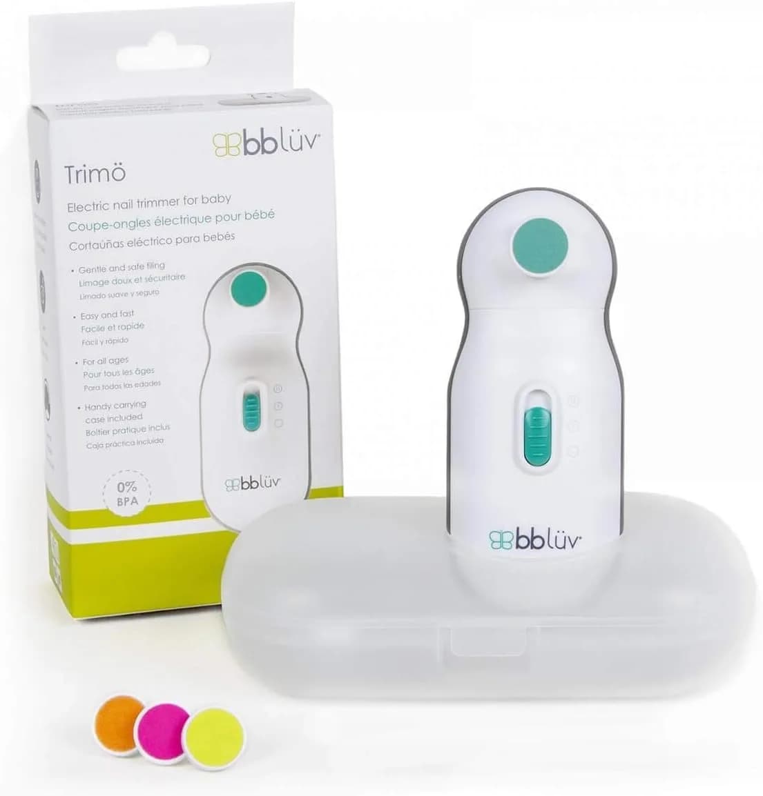 bblüv Trimö Electric Nail Clippers for Newborn Baby & Toddler | Gentle, Whisper-Quiet, 2-Speed, BPA-Free - main product image