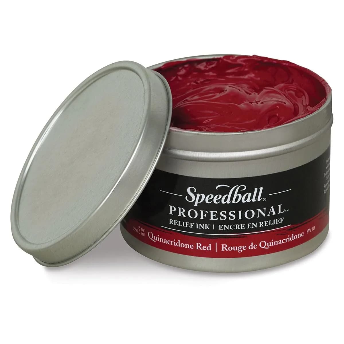 Speedball Relief Ink Crimson Red 8 fl oz | Oil-Based, Water-Miscible, Professional Grade — Quinacridone Red / 8 fl oz