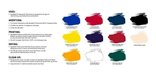 Speedball Relief Ink Quinacridone Red 8 fl oz | Oil-Based, Water-Miscible, Professional Quality thumbnail 3