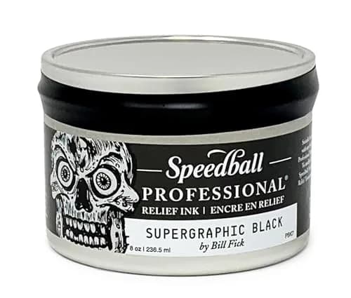 Speedball Relief Ink Supergraphic Black 8 fl oz | Oil-Based, Water-Miscible, Archival Quality thumbnail 1