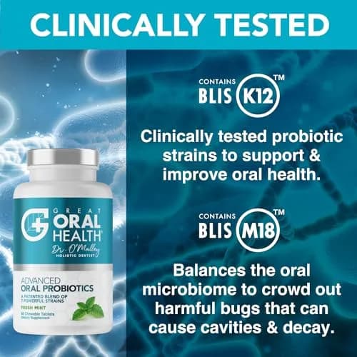 Great Oral Health Mint Oral Probiotics 180 Tablets (60 Count x 3 Pack) | Dentist Formulated BLIS K12 M18 for Bad Breath thumbnail 4