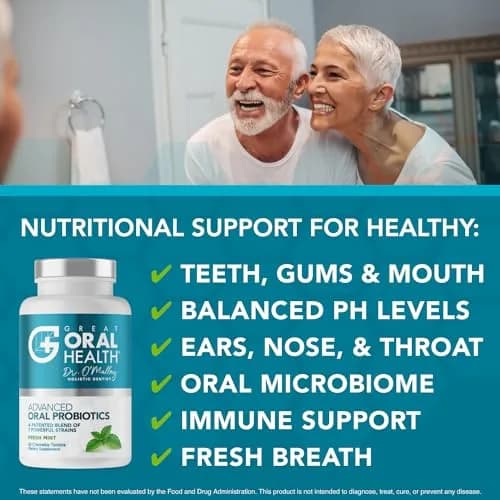 Great Oral Health Mint Oral Probiotics 180 Tablets (60 Count x 3 Pack) | Dentist Formulated BLIS K12 M18 for Bad Breath thumbnail 3