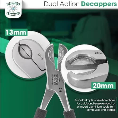 Scientific Labwares Dual Action Decapper Pliers for 13mm & 20mm Vials | 160g (0.35lb) thumbnail 2