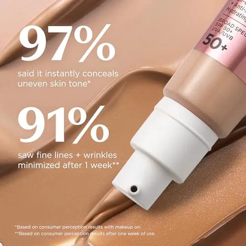 IT Cosmetics CC+ Cream Illumination SPF 50+ Medium Tan 32ml (1.08 fl oz) | Full Coverage Hydrating Serum Foundation thumbnail 9