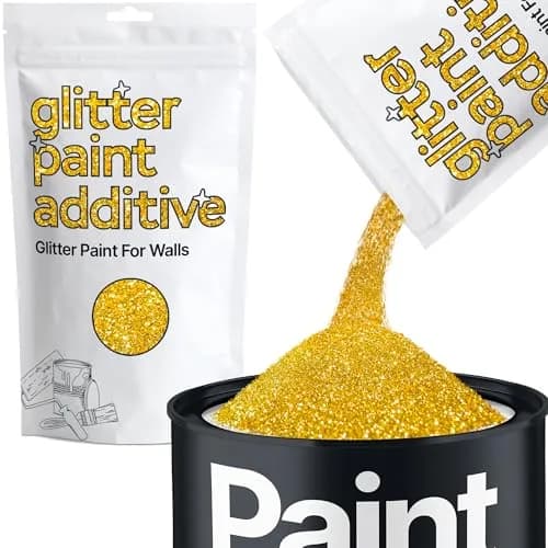 Hemway Gold Glitter Paint Additive for Walls 100g (3.5oz) | Shimmer Effect for Interior & Exterior Surfaces thumbnail 1