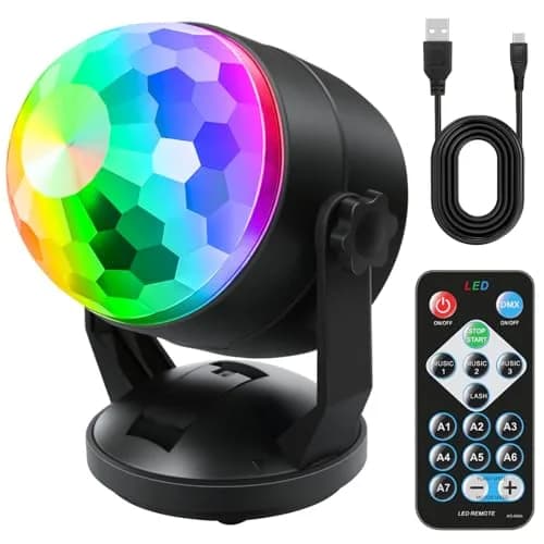 Luditek Portable Disco Ball Party Lights Sound Activated Battery Powered LED Stage Lighting with Remote, 360° Beam Angle | 360 Degree Beam Angle thumbnail 1
