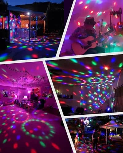 Luditek Portable Disco Ball Party Lights Sound Activated Battery Powered LED Stage Lighting with Remote, 360° Beam Angle | 360 Degree Beam Angle thumbnail 4