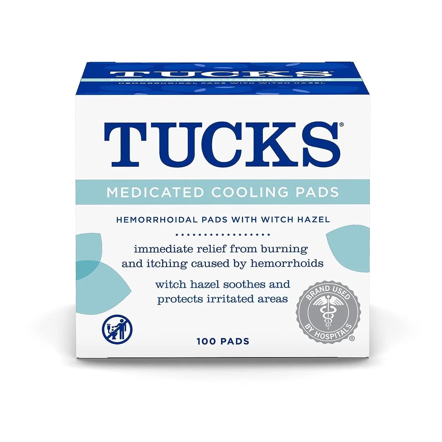 TUCKS Medicated Cooling Pads 100 Count | Witch Hazel Hemorrhoid Treatment