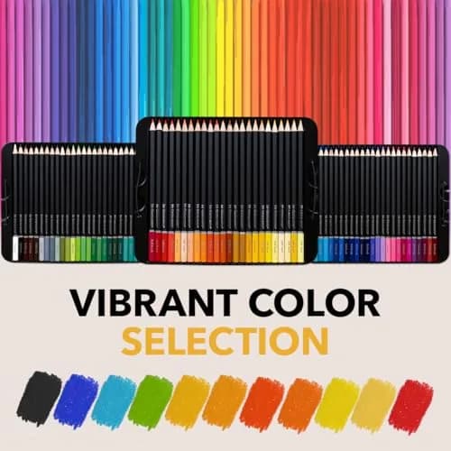 Castle Art Supplies 72 Colored Pencils for Adults - Soft Core Leads | Assorted Colors Writing Instrument thumbnail 3
