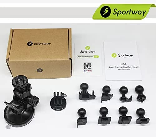 Sportway S30 Pro Dash Cam Suction Mount (2 Gen) 55mm x 75mm | Secure Adjustable View for Most Dash Cams thumbnail 6