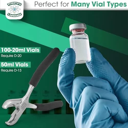 Scientific Labwares Dual Action Decapper Pliers for 11mm & 20mm Vials | Heavy Duty Stainless Steel thumbnail 7
