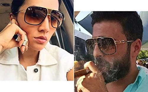 GOBIGER Aviator Sunglasses for Men Retro Fashion Gold/Mirrored Pink Full Frame Stainless Steel | UV400 Protection thumbnail 2