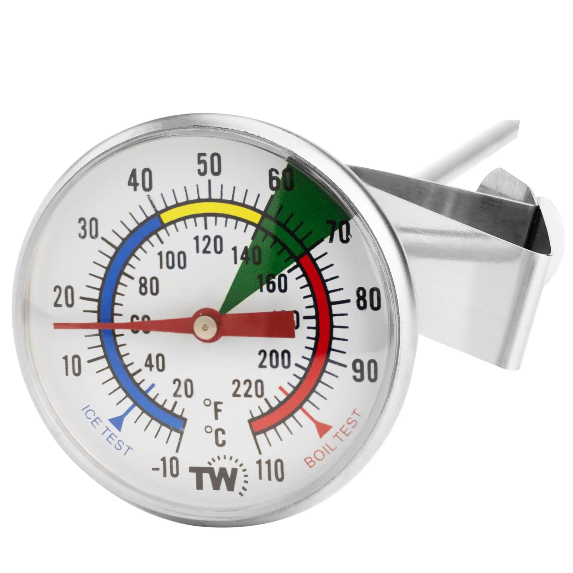 Thermometer World Milk & Coffee Thermometer 165mm Probe | Easy Read Analog Gauge for Steaming Milk, Yogurt, Cheese Making