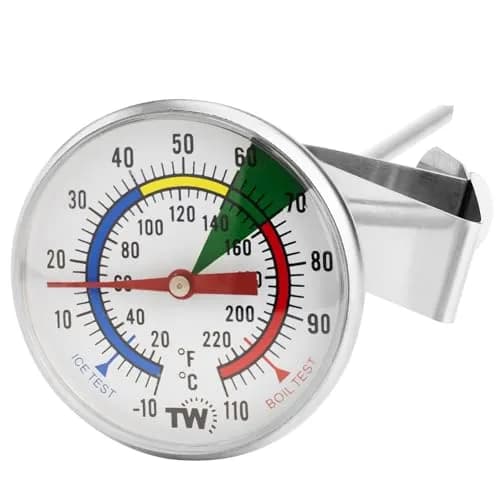 Thermometer World Milk & Coffee Thermometer 165mm Probe | Easy Read Analog Gauge for Steaming Milk, Yogurt, Cheese Making thumbnail 1