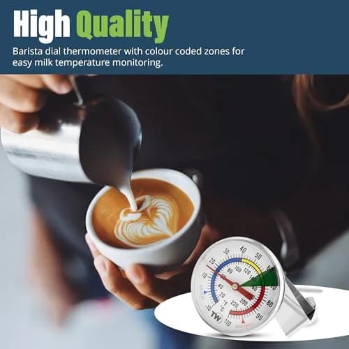Thermometer World Milk & Coffee Thermometer 165mm Probe | Easy Read Analog Gauge for Steaming Milk, Yogurt, Cheese Making thumbnail 6
