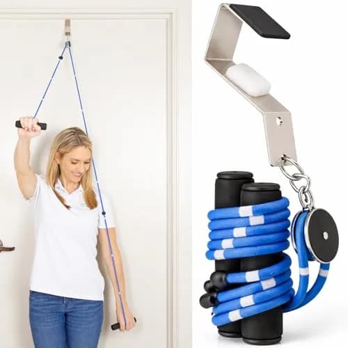 Vive Shoulder Pulley System for Physical Therapy - Rotator Cuff Pain Rehab Exerciser with Metal Pulley & Blue Handles thumbnail 1