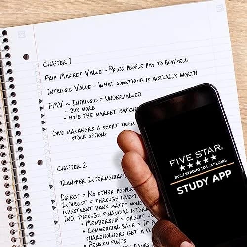 Five Star Spiral Notebook 6 Pack, 5 Subject, College Ruled Paper, 8-1/2" x 11", 200 Sheets Per Notebook | Water Resistant Cover, Study App Compatible thumbnail 2