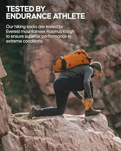 DANISH ENDURANCE Merino Wool Hiking Socks 3-Pack Medium | Crew-Height, Cushioned, Breathable, Anti-Blister thumbnail 6