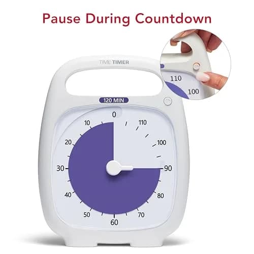 TIME TIMER PLUS 120 Minute Desk Visual Timer with Silent Operation | 2-Hour Visual Countdown for Classroom & Office thumbnail 4