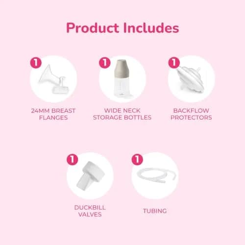 Spectra Breast Pump Accessory Kit with Bottles, 24mm | Compatible with Spectra S1, S2, 9 Plus thumbnail 2