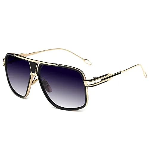 GOBIGER Aviator Sunglasses for Men Gold/Gradient Grey Lens | 59mm (2.32in) Lens Width thumbnail 1