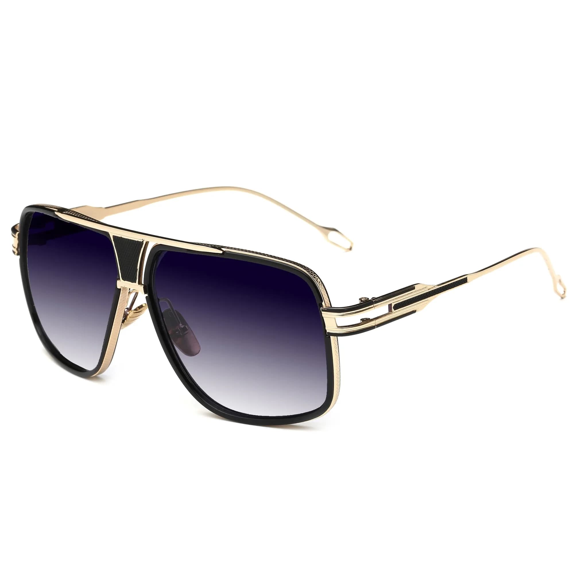 GOBIGER Aviator Sunglasses for Men Gold/Gradient Grey Lens | 59mm (2.32in) Lens Width