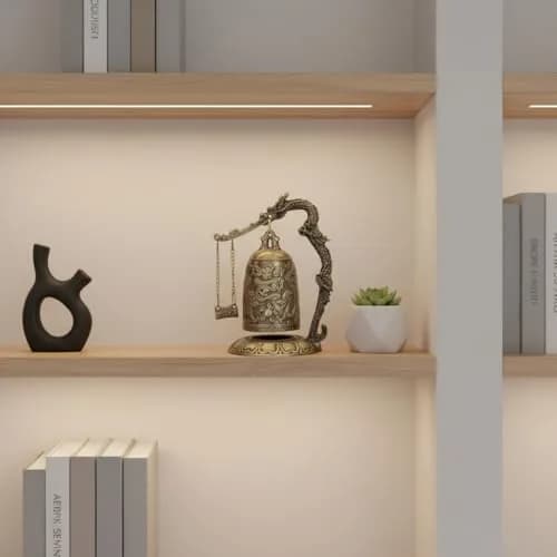 I-MART Asian Oriental Brass Gong with Dragon Stand | Mini Gong Meditation Bell for Zen Decor (5 x 4 x 2.5 inches) thumbnail 6