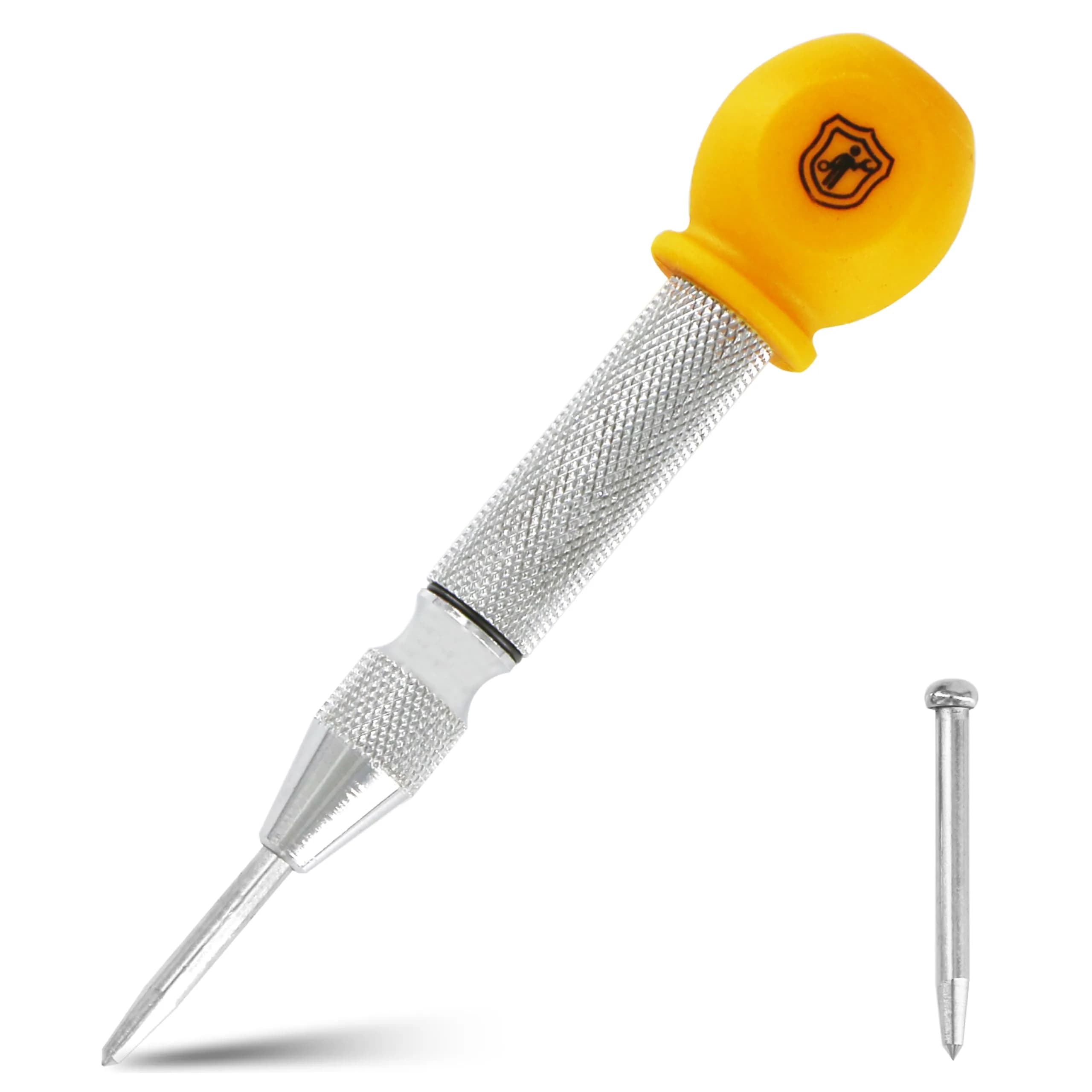 MULWARK 5" Spring-Loaded Steel Center Hole Punch Marker | Adjustable Impact, Rustproof - main product image