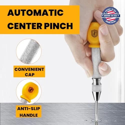 MULWARK 5" Spring-Loaded Steel Center Hole Punch Marker | Adjustable Impact, Rustproof thumbnail 2