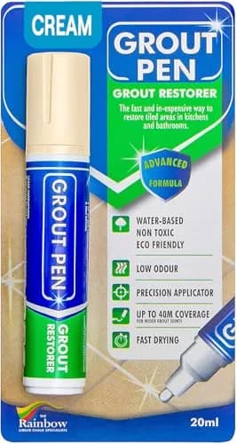 Rainbow Chalk Markers Grout Pen Cream Tile Grout Paint Marker Restorer 20ml (0.676 Fl Oz) | Waterproof Grout Line Refresher for Kitchen & Bathroom thumbnail 1