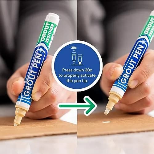 Rainbow Chalk Markers Grout Pen Cream Tile Grout Paint Marker Restorer 20ml (0.676 Fl Oz) | Waterproof Grout Line Refresher for Kitchen & Bathroom thumbnail 4